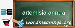 WordMeaning blackboard for artemisia annua